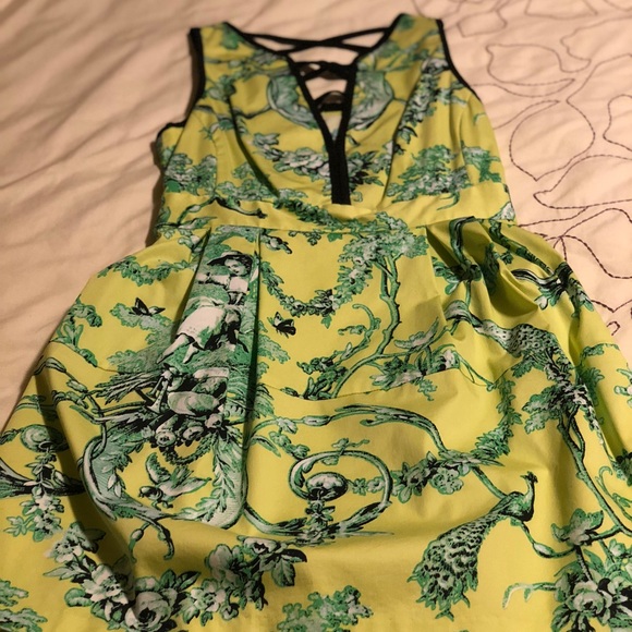 Nanette Lepore Green and Black Dress - Picture 1 of 3